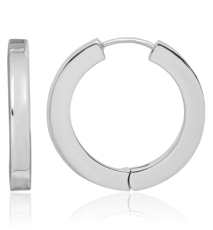 925 Sterling Silver Medium Hoop Earrings