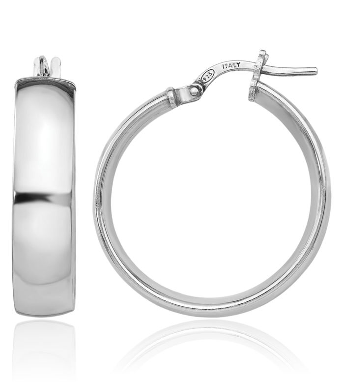 925 Sterling Silver Medium Hoop Earrings