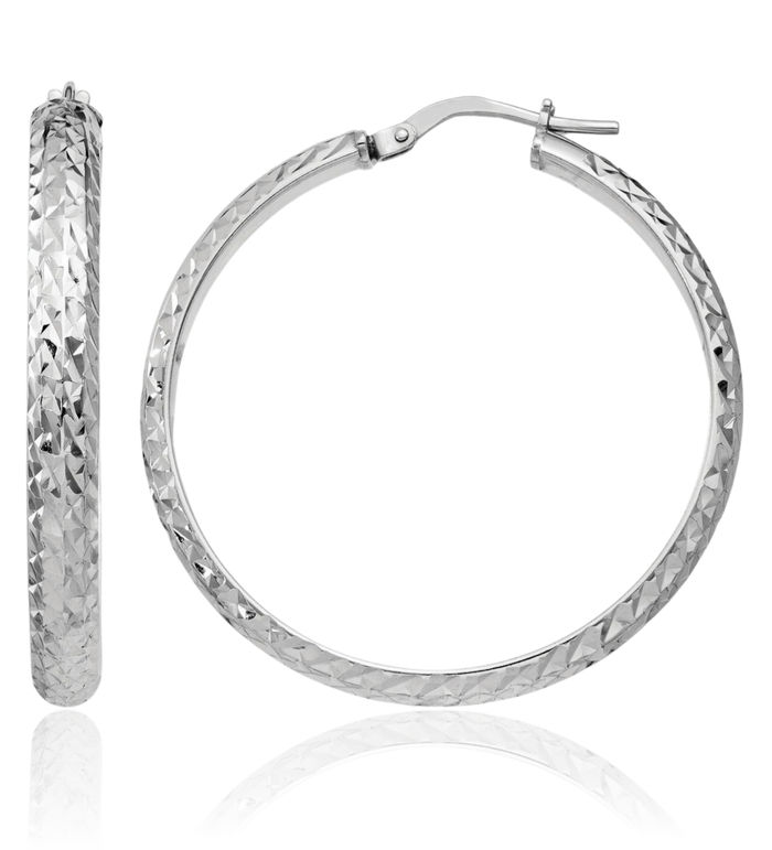 925 Sterling Silver Medium Hoop Earrings