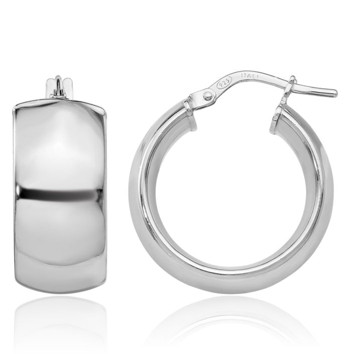 925 Sterling Silver Medium Hoop Earrings