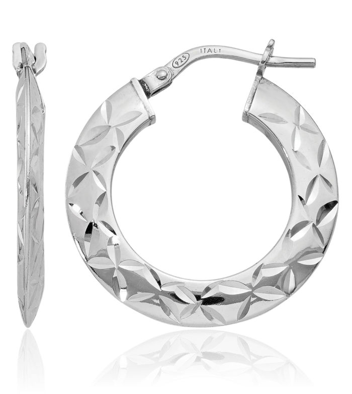 925 Sterling Silver Medium Hoop Earrings