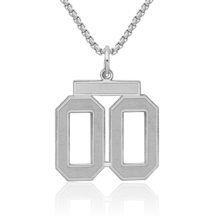 925 Sterling Silver Medium Number 00 Necklace Chain Pendant Charm