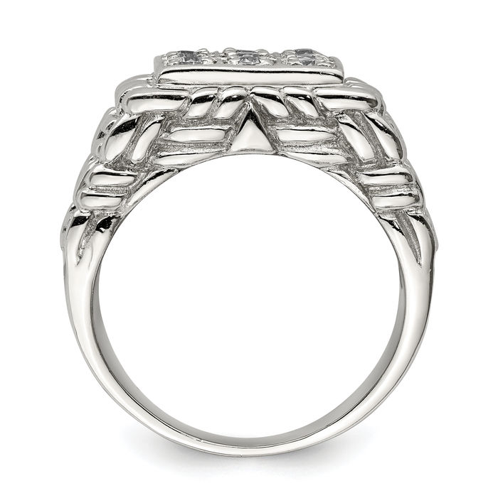 Mens 925 Sterling Silver and Cubic Zirconia on sale ring