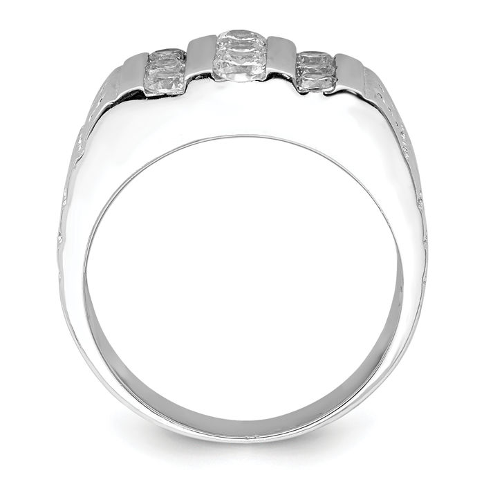 925 Sterling Silver Mens Cubic Zirconia CZ Ring