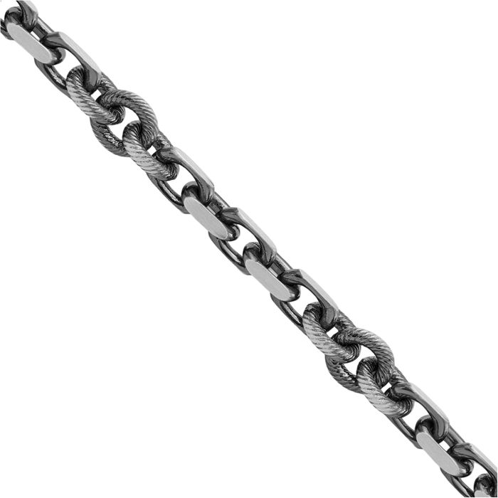 925 Sterling Silver Mens Vintage Cable Twisted Rolo Link Chain Bracelet