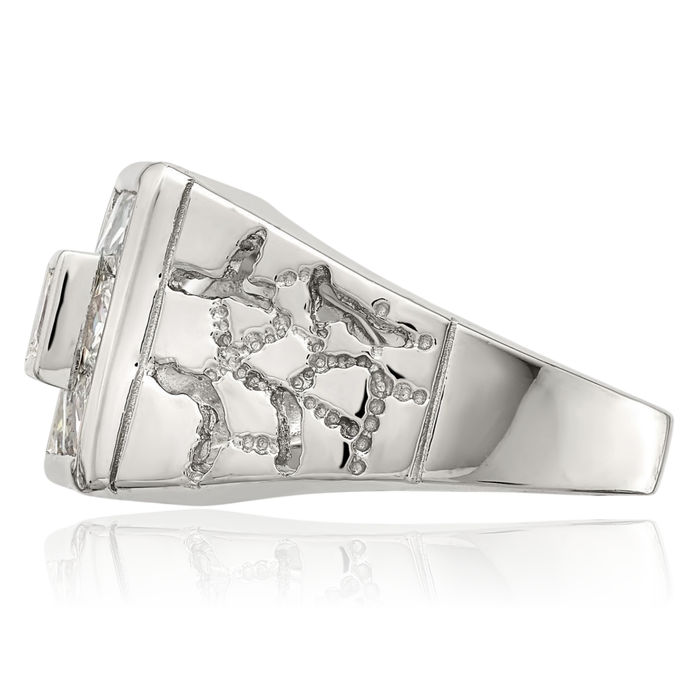 925 Sterling Silver Mens Cubic Zirconia CZ Ring