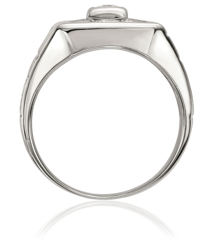 925 Sterling Silver Mens Cubic Zirconia CZ Ring