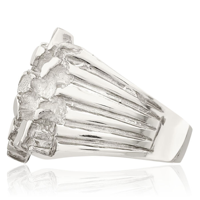 925 Sterling Silver Mens Chunky Nugget Ring