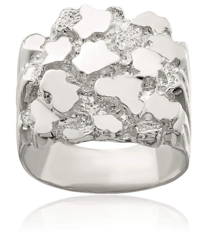 925 Sterling Silver Mens Chunky Nugget Ring