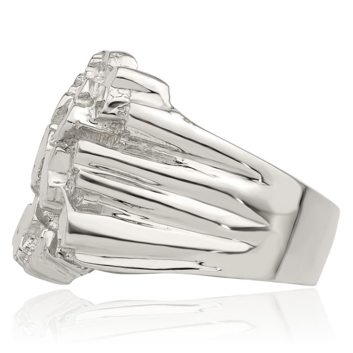 925 Sterling Silver Mens Chunky Nugget Ring