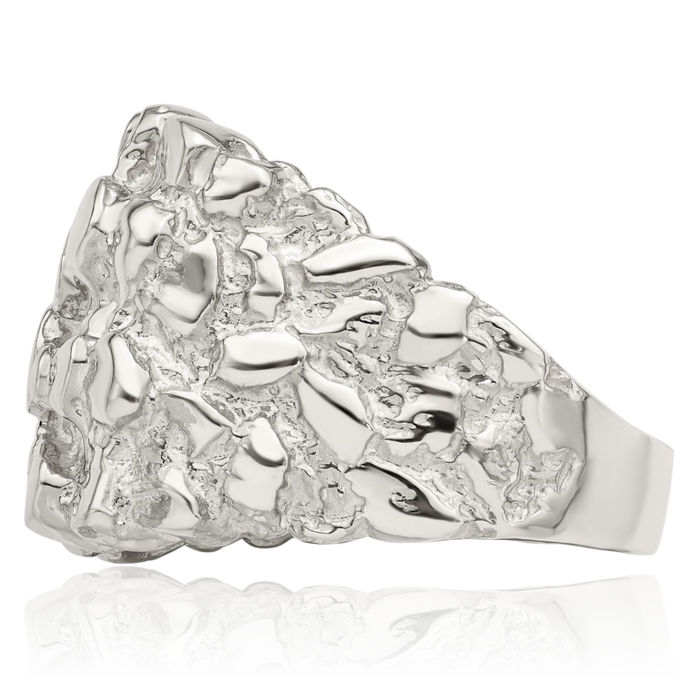 925 Sterling Silver Mens Chunky Nugget Ring