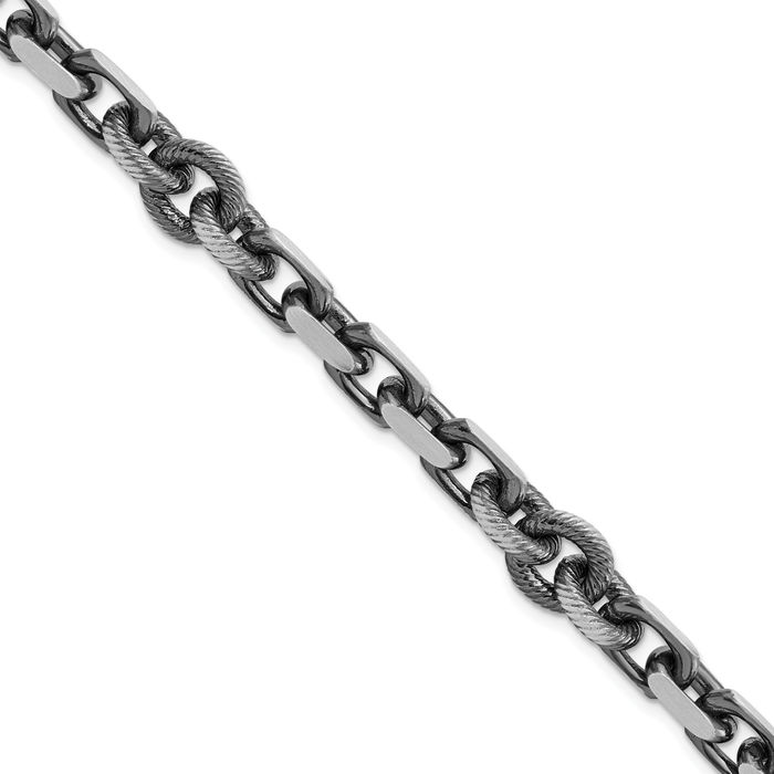 925 Sterling Silver Mens Vintage Cable Twisted Rolo Link Chain Bracelet