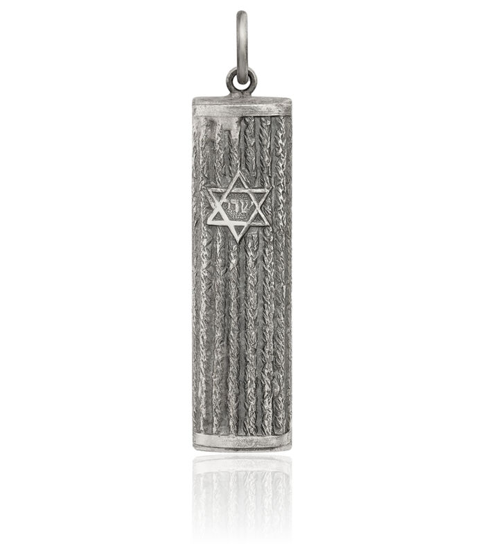925 Sterling Silver Vintage Mezuzah Scroll Prayer Jewish Necklace Judaica Religious Chain Pendant Israel Charm