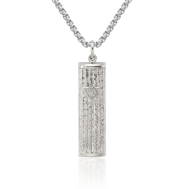 925 Sterling Silver Mezuzah Scroll Prayer Jewish Star of David Magen Necklace Judaica Religious Chain Pendant Israel Charm