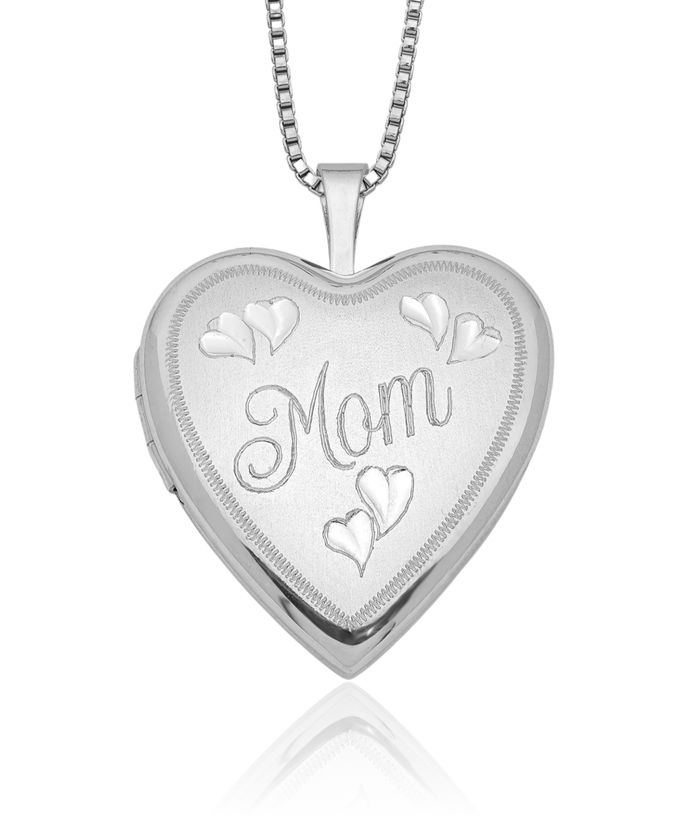 925 Sterling Silver Mom Heart Personalized Photo Locket Chain Necklace