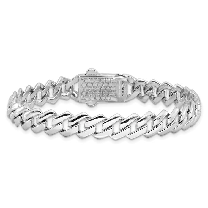 925 Sterling Silver Monaco Link CZ Chain Bracelet | eBay