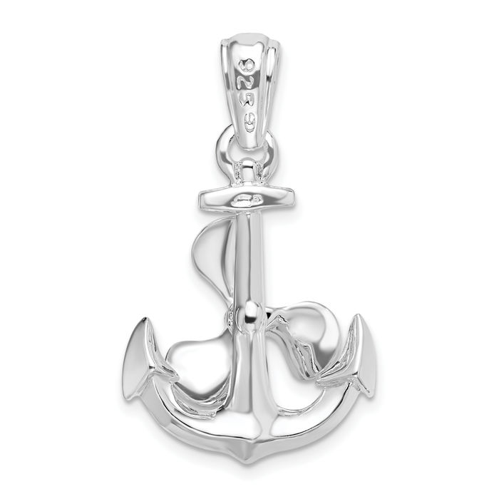 925 Sterling Silver Dangling Anchor Mariner Fishing Boat Propeller Necklace Nautical Charm Pendant