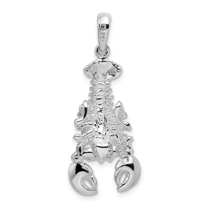 925 Sterling Silver Dangling Lobster Necklace Chain Pendant Charm