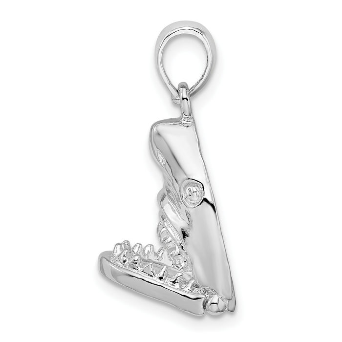 925 Sterling Silver Dangling Shark Head Necklace Chain Pendant Charm