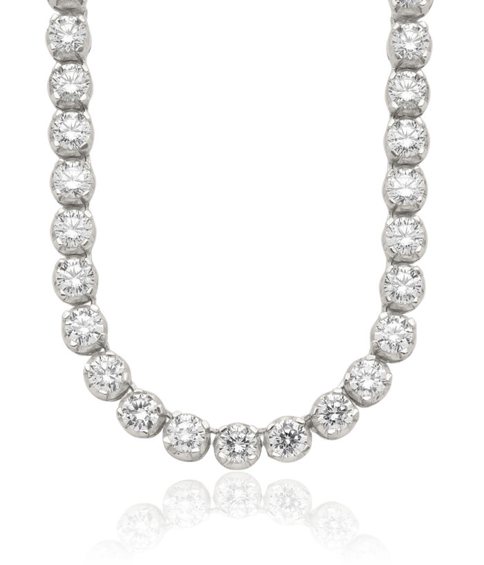 925 Sterling Silver Mulitple Cubic Zirconia CZ Chain Necklace