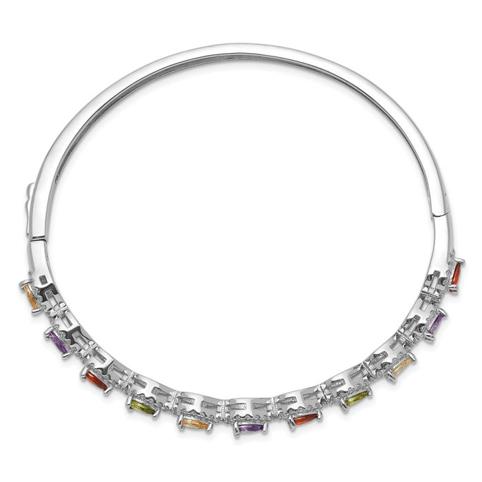 Sterling Silver Multicolor Cubic Zirconia Bangle outlet Bracelet