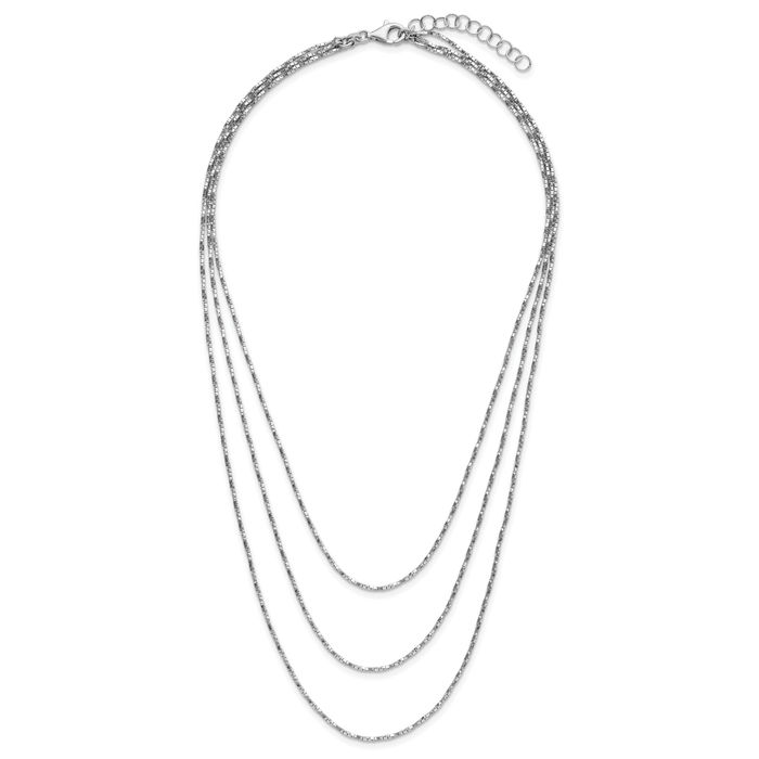 925 Sterling Silver Multi Layering Twisted Box Link Chain 925 Sterling Silver Multi Layering Twisted Box Link Chain