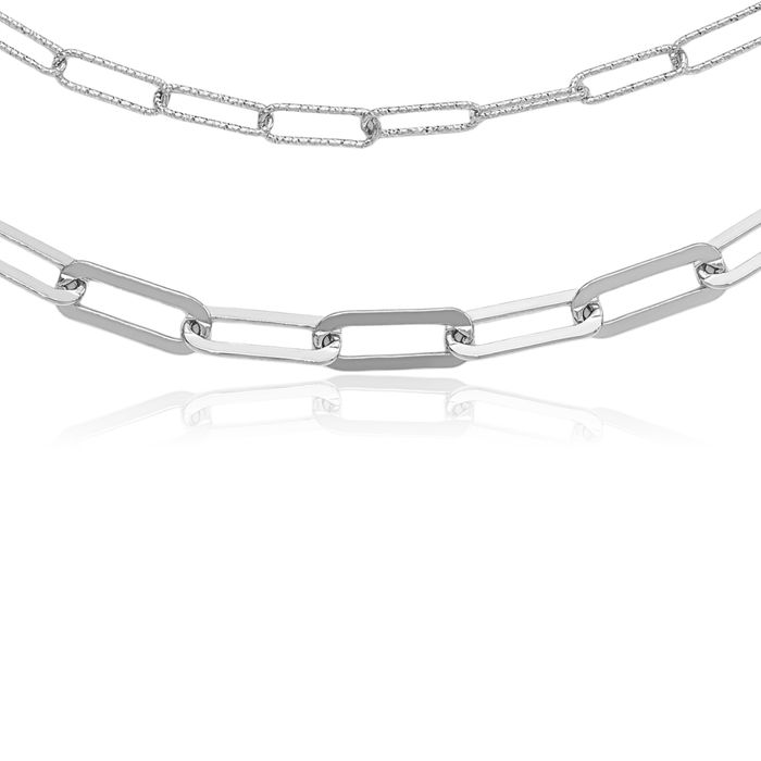 925 Sterling Silver Multi Layering Necklace Chain