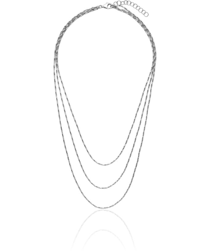 925 Sterling Silver Multi Layering Twisted Box Link Chain Necklace