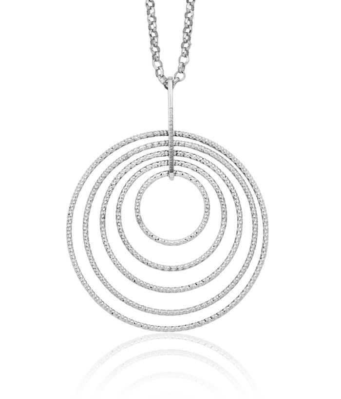 925 Sterling Silver Multi Circle Round Geometric Necklace Chain