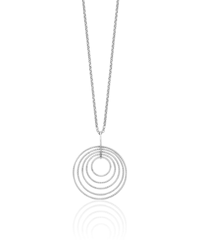 925 Sterling Silver Multi Circle Round Geometric Necklace Chain