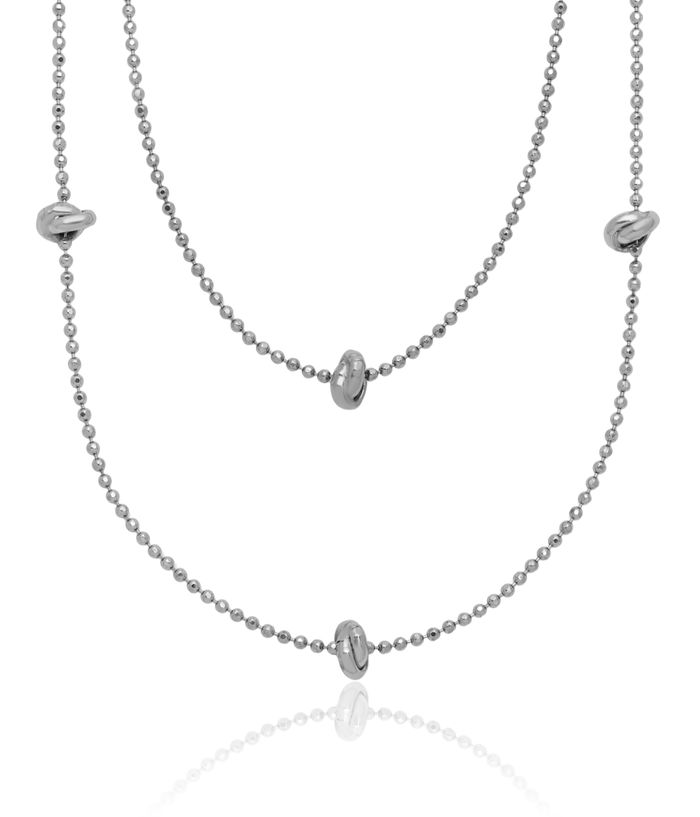 925 Sterling Silver Multi Strand Chain Layering Necklace