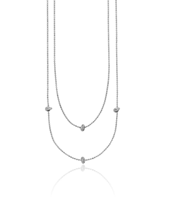 925 Sterling Silver Multi Strand Chain Layering Necklace