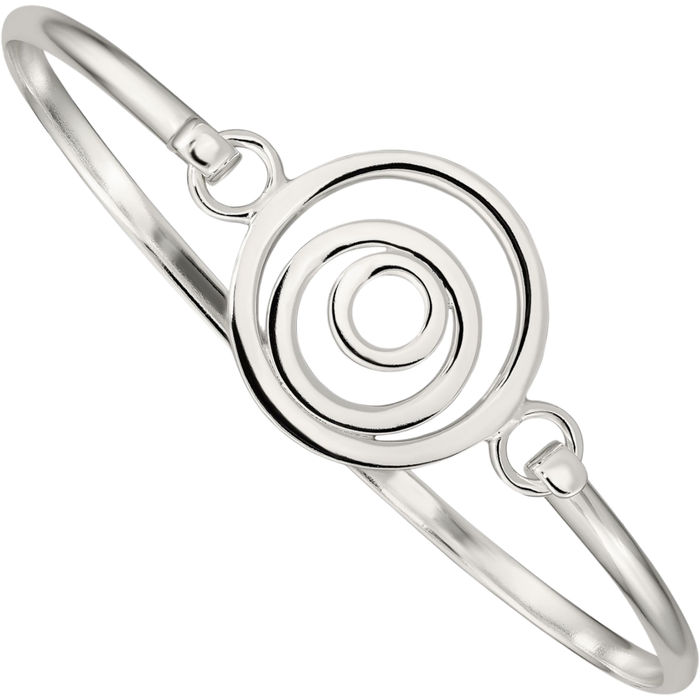 925 Sterling Silver Mutli Circle Round Bangle Bracelet
