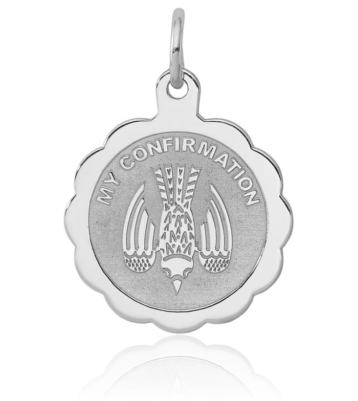 925 Sterling Silver My Confirmation Disc Necklace Chain Pendant Charm
