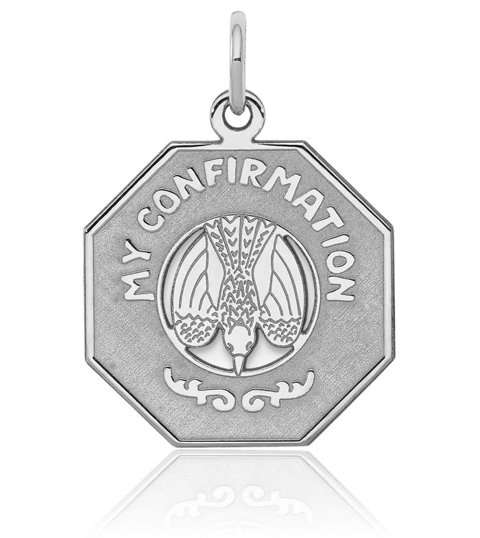 925 Sterling Silver My Confirmation Disc Necklace Chain Pendant Charm