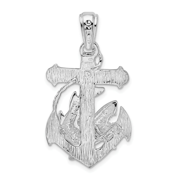 925 Sterling Silver Anchor Mariner Shark Necklace Nautical Charm Pendant