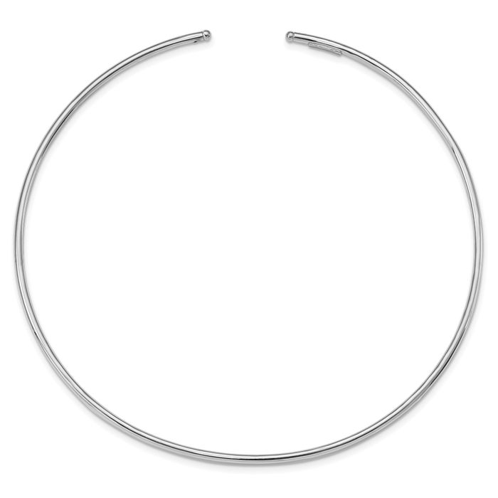 925 Sterling Silver Neck Collar Neckwire Chain Cuff Choker Necklace