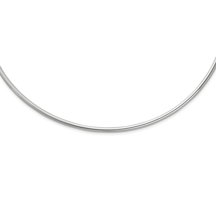 925 Sterling Silver Neck Collar Neckwire Chain Cuff Choker Necklace