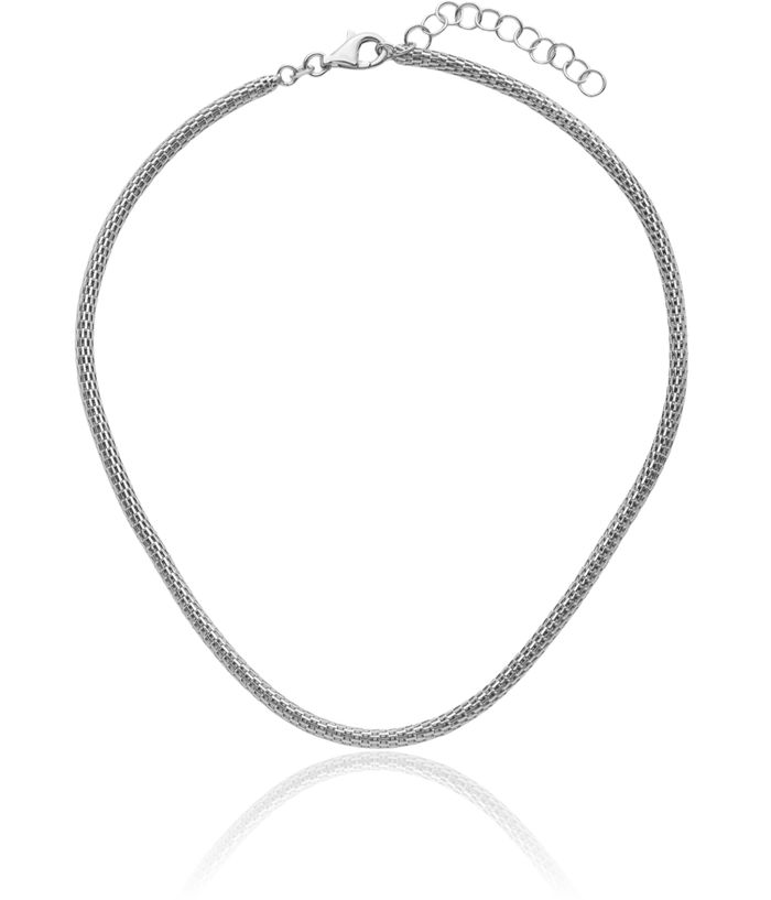 925 Sterling Silver Neck Collar Neckwire Chain Cuff Choker Necklace