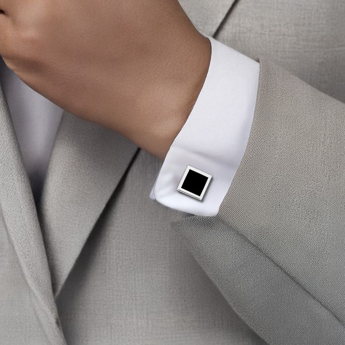 925 Sterling Silver Onyx Cufflinks