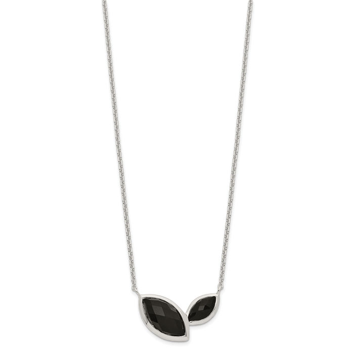 925 Sterling Silver Black Onyx Chain Necklace