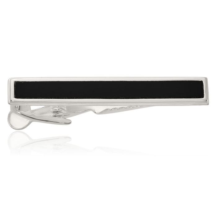 onyx tie clip