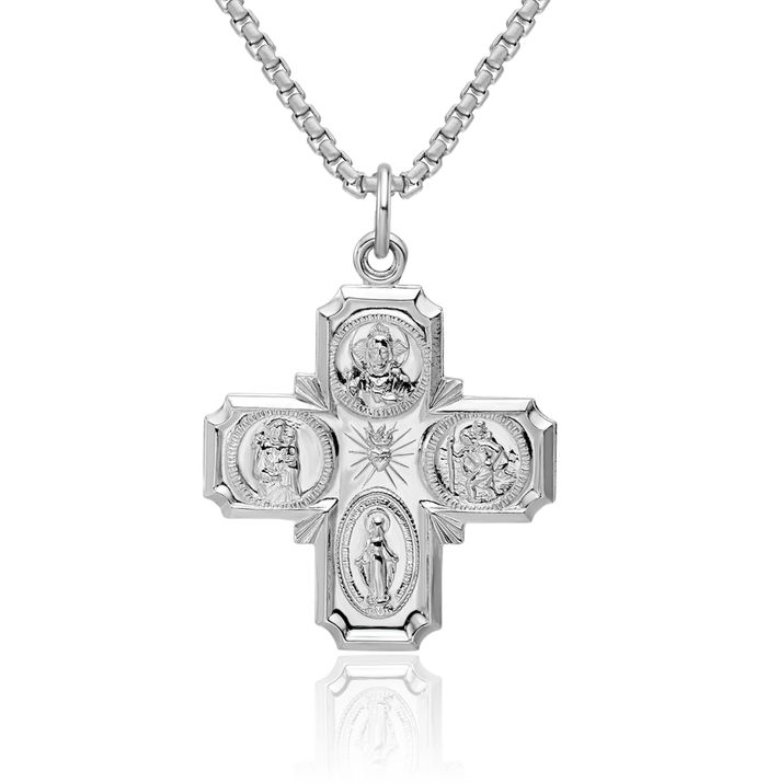 925 Sterling Silver Our Lady of Miraculous Medal Blessed Virgin Mary Necklace Chain Pendant Charm