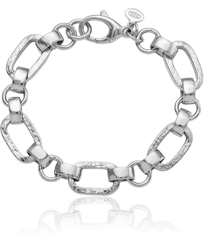 925 Sterling Silver Oval Cable Rolo Link Chain Bracelet