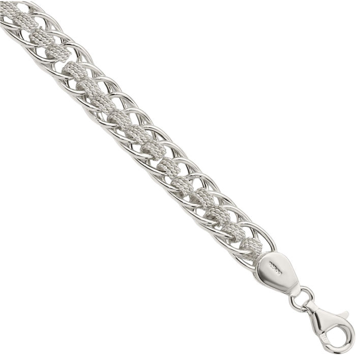 925 Sterling Silver Oval Cable Rolo Link Chain Bracelet