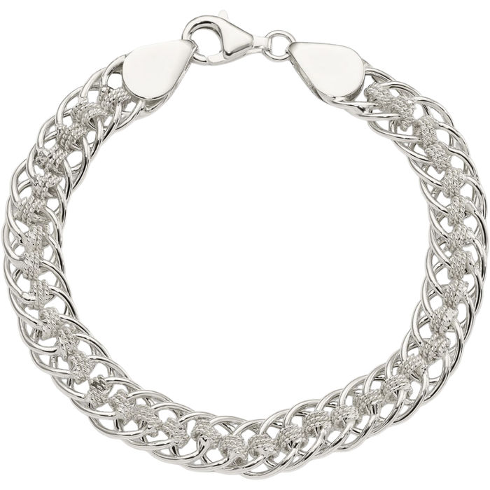 925 Sterling Silver Oval Cable Rolo Link Chain Bracelet