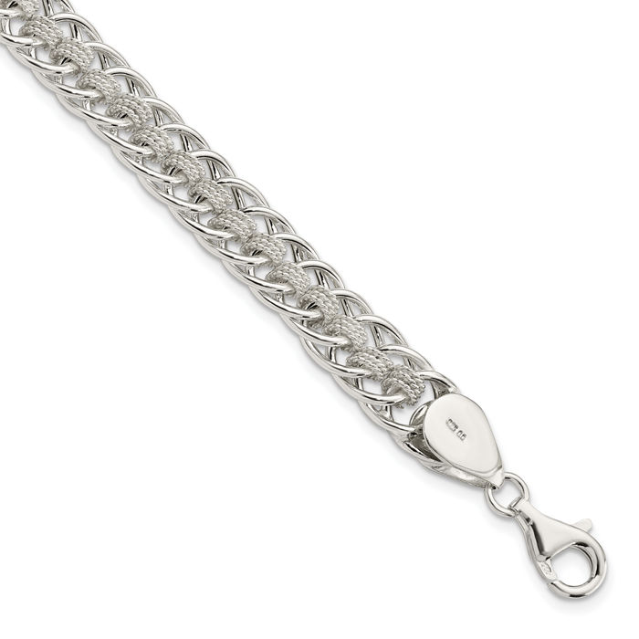 925 Sterling Silver Oval Cable Rolo Link Chain Bracelet