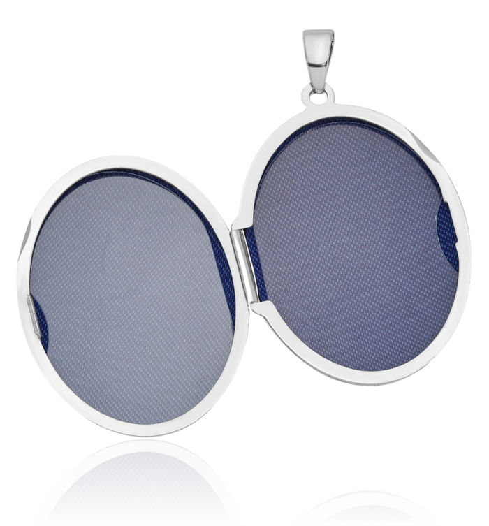 925 Sterling Silver Oval Personalized Photo Locket Necklace Picture Pendant Charm