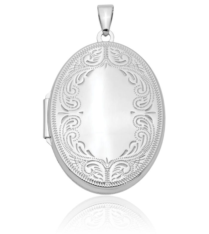 925 Sterling Silver Oval Personalized Photo Locket Necklace Picture Pendant Charm