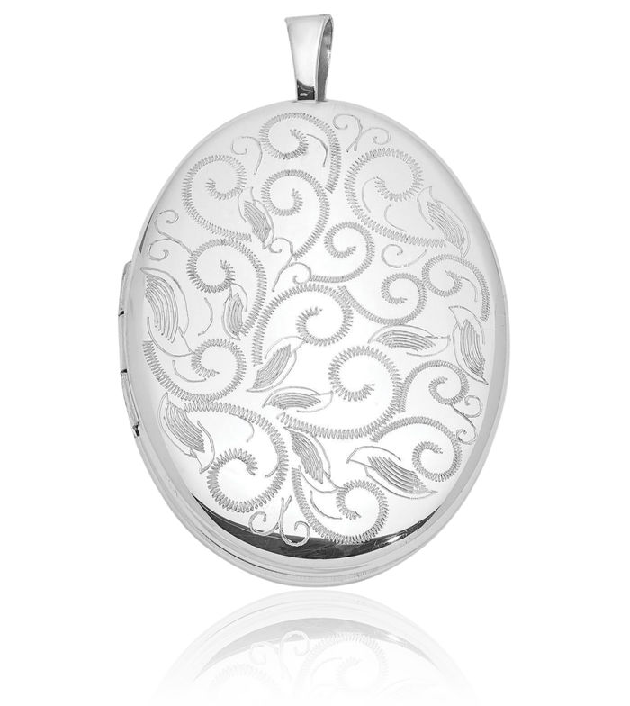 925 Sterling Silver Oval Personalized Photo Locket Necklace Picture Pendant Charm